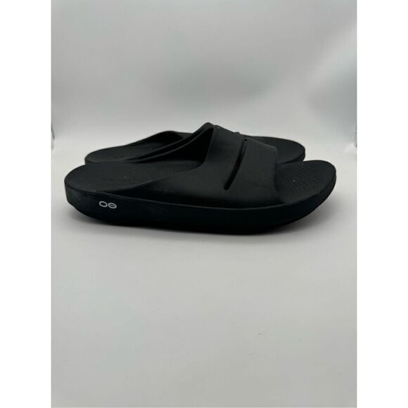 Oofos Ooahh Luxe Unisex Black Slide Sandals size M12-W14 - Picture 1 of 6